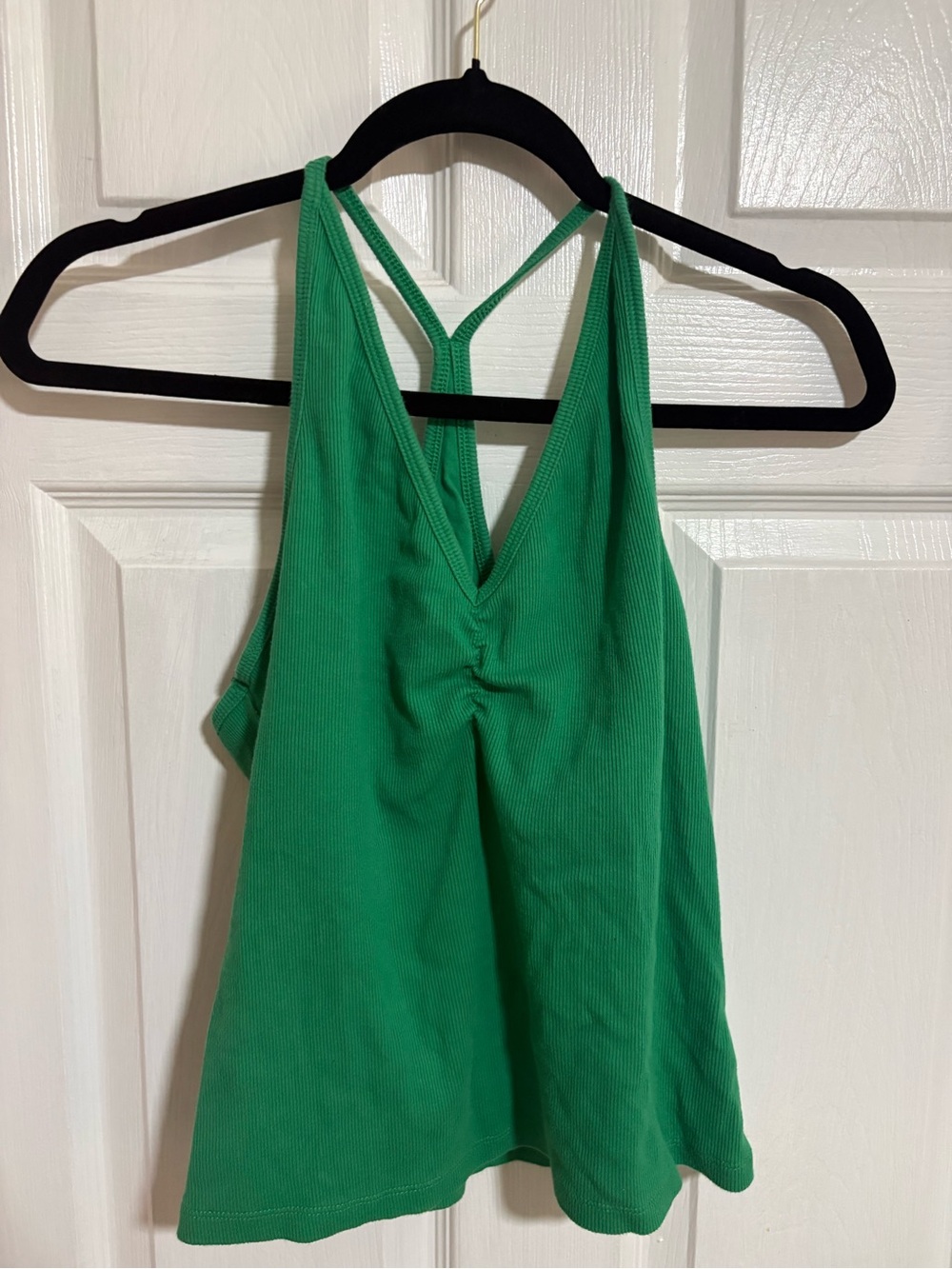 Old Navy Green V-Neck Ribbed Tank Top